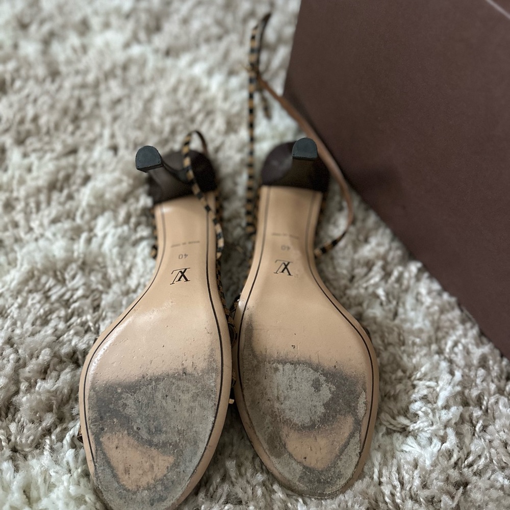 Louis Vuitton Brown Heels with Intricate Straps - Picture 5 of 5